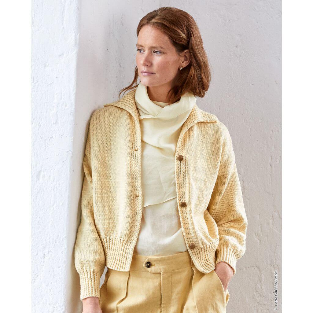 Grobstrick Cardigan mit Kragen Strickanleitung - Lana Grossa (Heft)