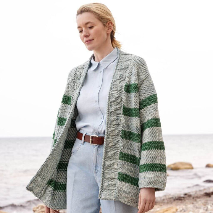 Lana Grossa Top Down Streifenjacke Strickanleitung - Lana Grossa (Heft) Lieblingsgarn