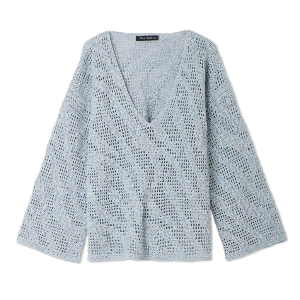 Lana Grossa Pattern V-Pullover Zebramuster Häkelanleitung - Lana Grossa (Heft) Lieblingsgarn