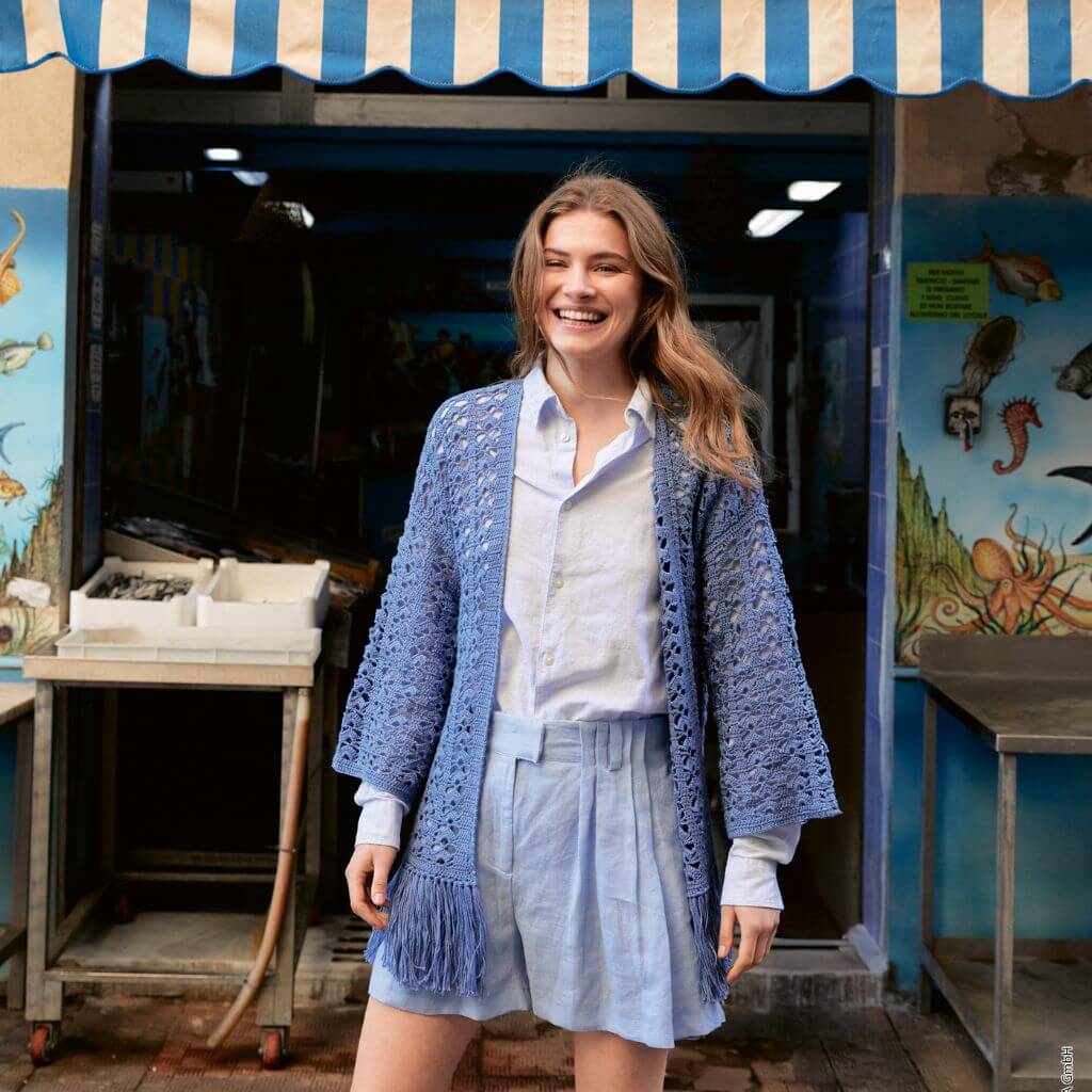 Lana Grossa Pattern Cardigan mit Fächermuster Häkelanleitung - Lana Grossa (Heft) Lieblingsgarn