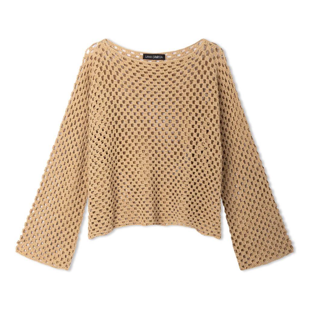 Lana Grossa GmbH Pattern Pullover Top-Down im Gittermuster Häkelanleitung - Lana Grossa (Heft) Lieblingsgarn