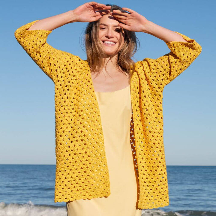 Lana Grossa Pattern Cardigan Top-Down Bogenmuster Häkelanleitung - Lana Grossa (Heft) Lieblingsgarn