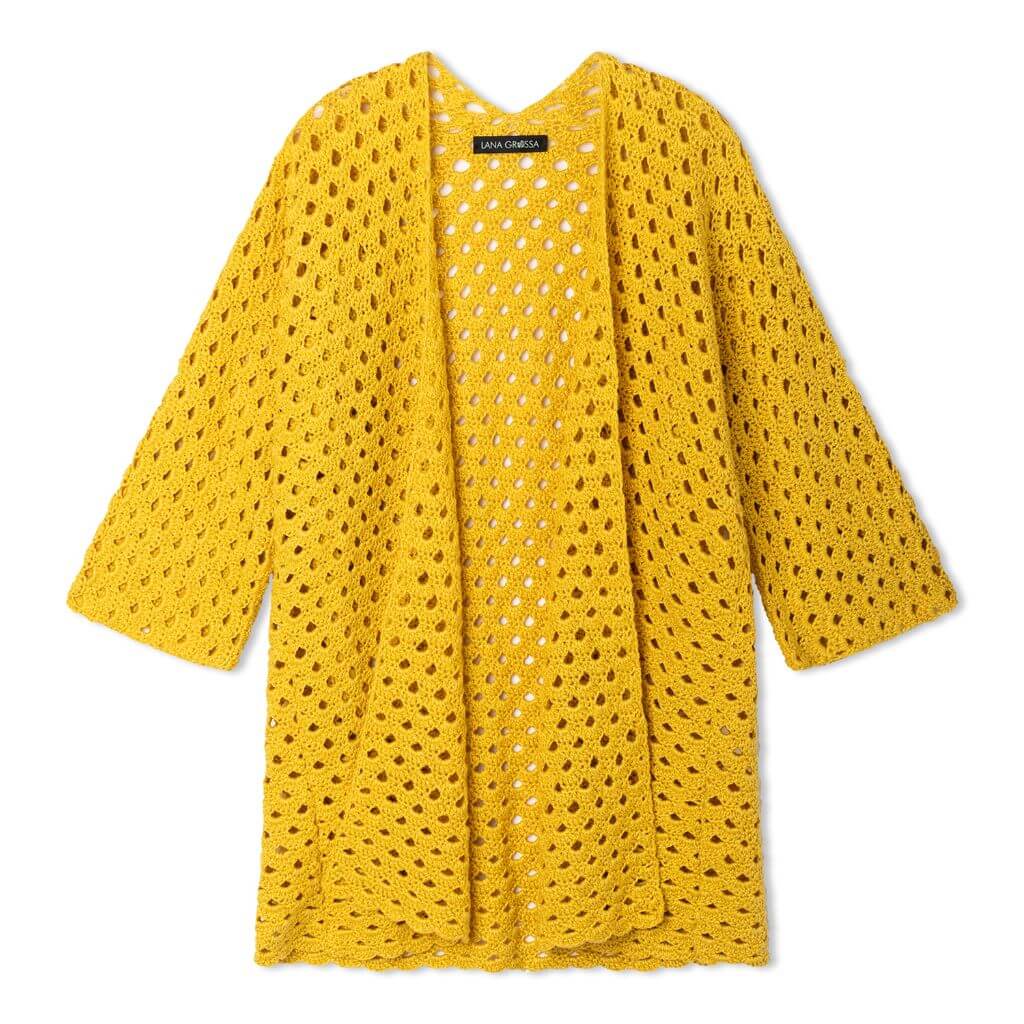 Lana Grossa Pattern Cardigan Top-Down Bogenmuster Häkelanleitung - Lana Grossa (Heft) Lieblingsgarn