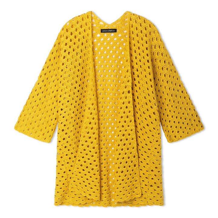 Lana Grossa Pattern Cardigan Top-Down Bogenmuster Häkelanleitung - Lana Grossa (Heft) Lieblingsgarn