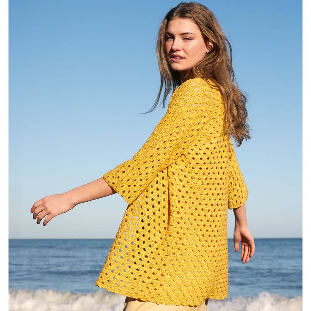 Lana Grossa Pattern Cardigan Top-Down Bogenmuster Häkelanleitung - Lana Grossa (Heft) Lieblingsgarn
