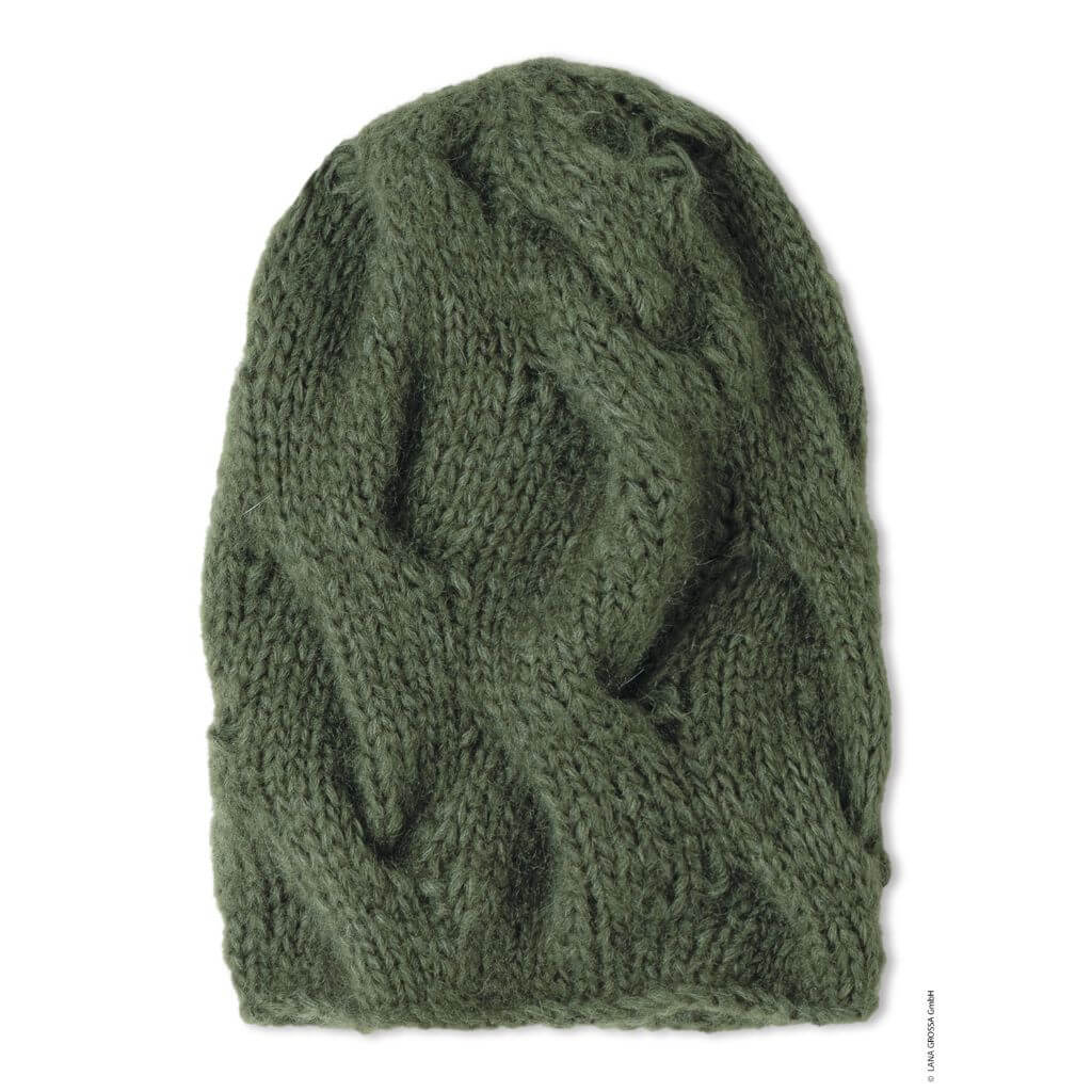 Lana Grossa Mütze mit Zopfmuster Strickanleitung - Lana Grossa (Heft) Lieblingsgarn