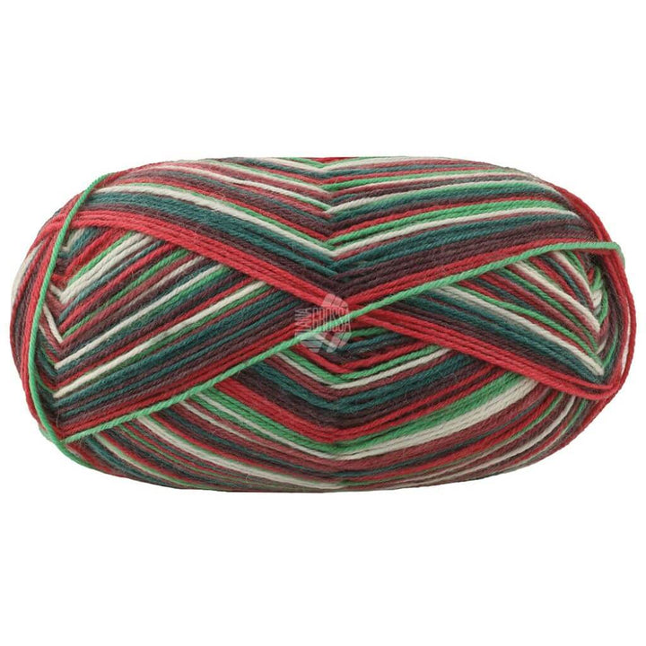 Lana Grossa 6799 - Rot/Hellgrün/Weiß/Dunkelrot/-grün Lana Grossa Meilenweit 100 Merino Christmas Lieblingsgarn