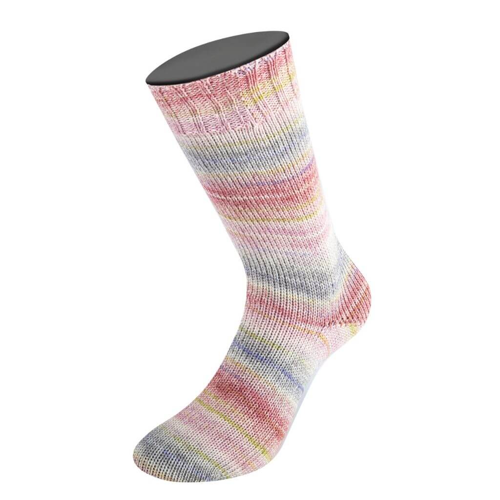 Lana Grossa 4122 - Dunkelrot/Altrosa/Pistazie/Fliederrosa/Creme/ Lavendel/Hellgrau/Grau Lana Grossa Mw 100 Merino Extraf. Cremoso Lieblingsgarn