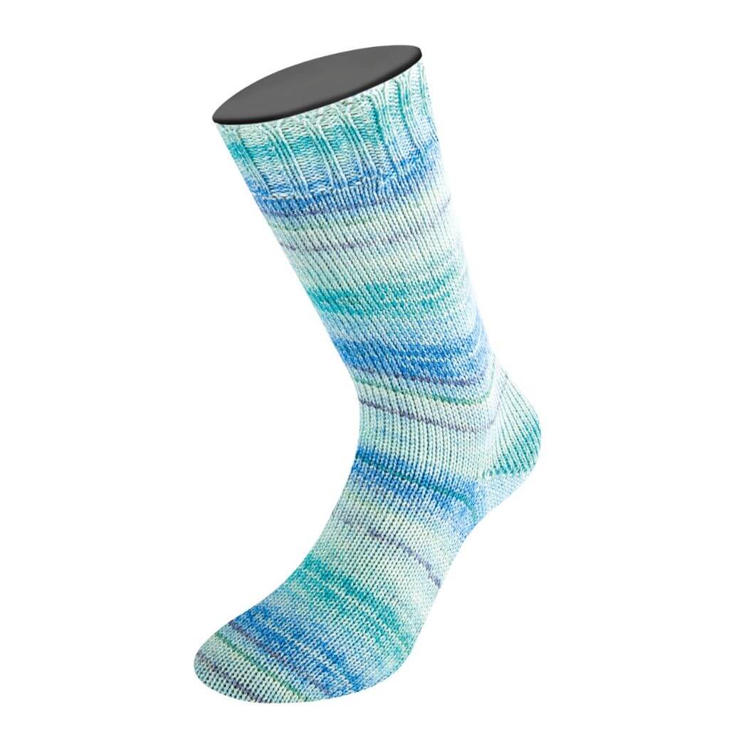 Lana Grossa 4124 - Türkis/Hell-/Weißtürkis/Hellblau/Blau/Grauviolett/ Grün Lana Grossa Mw 100 Merino Extraf. Cremoso Lieblingsgarn