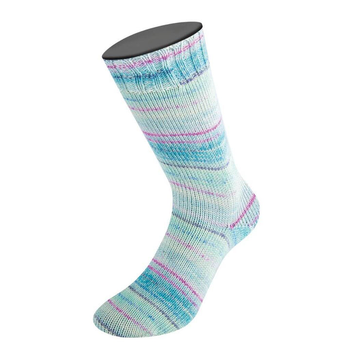 Lana Grossa 4126 - Fuchsia/Blasslila/Türkis/Hell-/Weißtürkis/ Graublau/Blau Lana Grossa Mw 100 Merino Extraf. Cremoso Lieblingsgarn