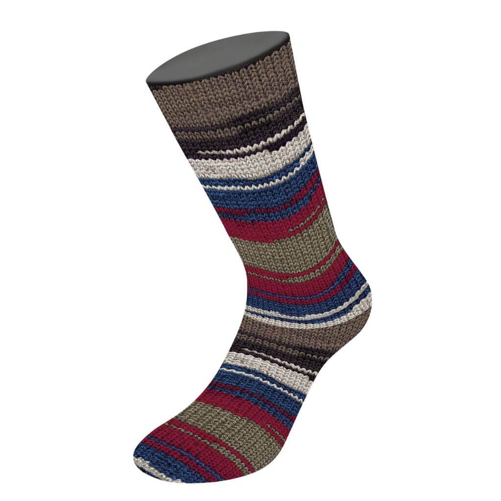 Lana Grossa 3026 - Grège/Dunkelblau/-rot/Taupe/Schwarz-/Graubraun Lana Grossa Meilenweit 100 Aktion Lieblingsgarn