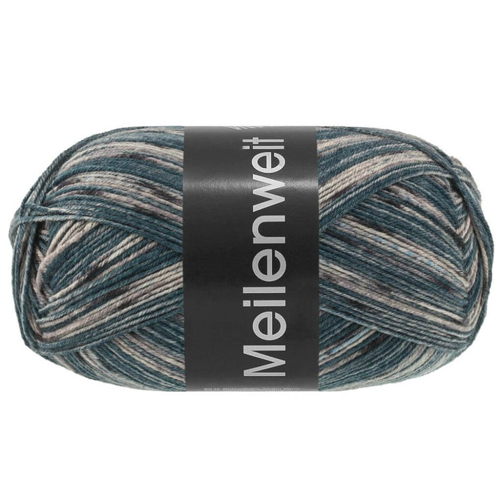 Lana Grossa 4664 - Hell-/Mittel-/Dunkelgrau/Hellblau/Anthrazit Lana Grossa Meilenweit 100 Denim Mix Lieblingsgarn