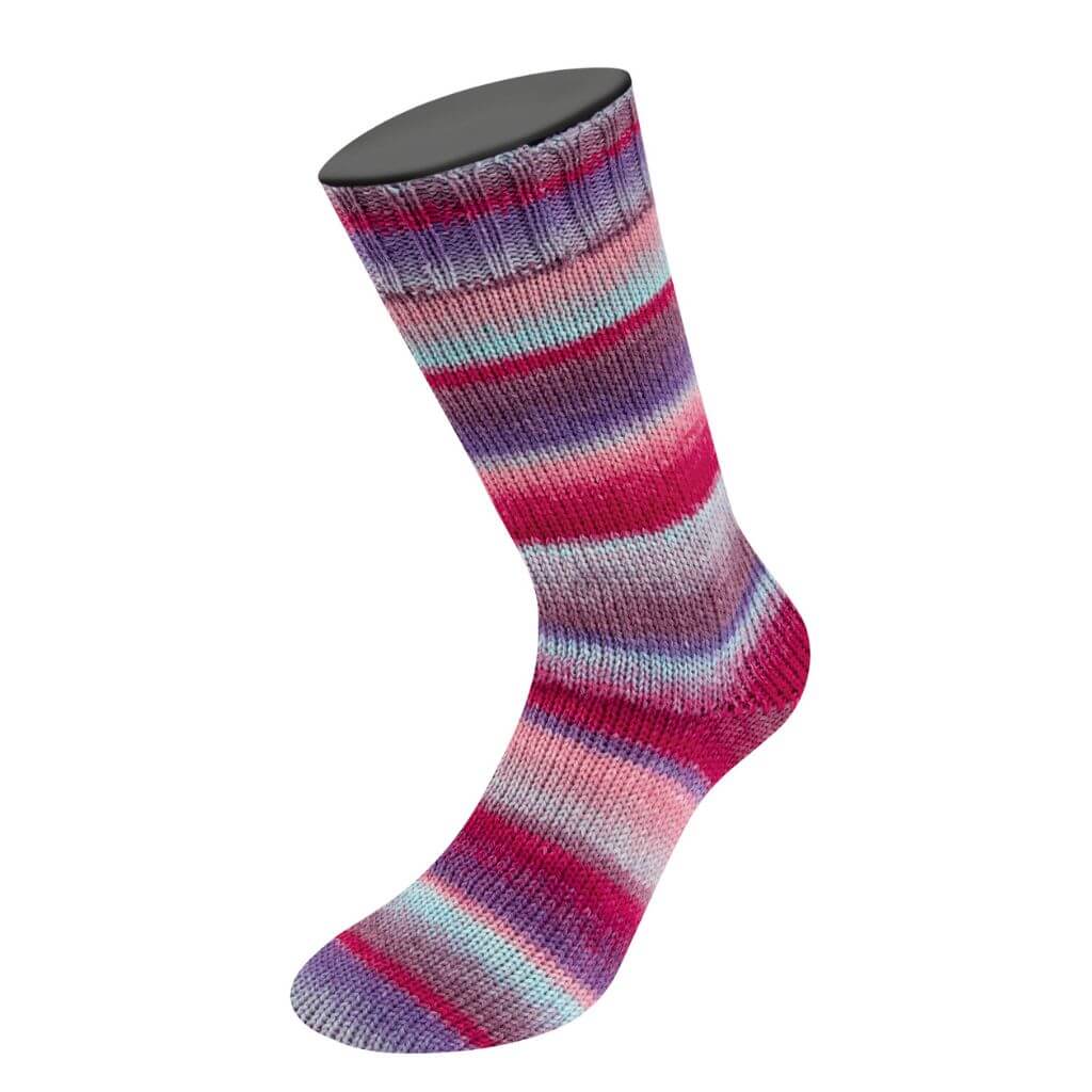 Lana Grossa 5454 - Fuchsia/Mint/Graubraun/Lilablau/Rosa/Mauve Lana Grossa Meilenweit 100 Fontana Lieblingsgarn
