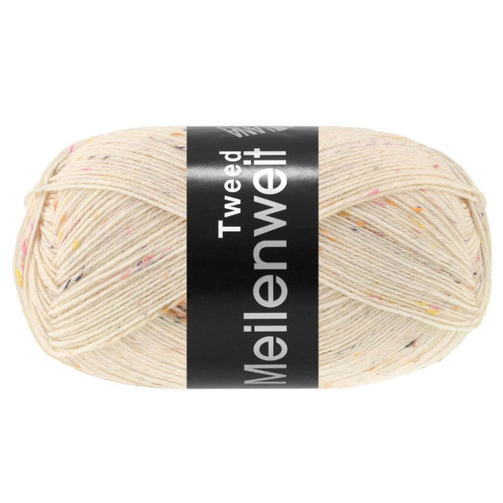 Lana Grossa 185 - Creme meliert Lana Grossa Meilenweit 100 Tweed Lieblingsgarn