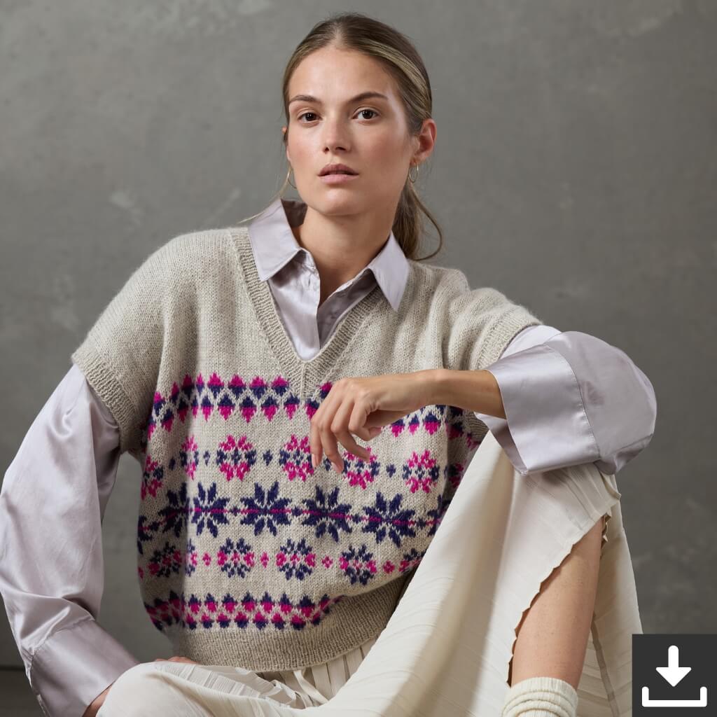 Lana Grossa Pattern Pullunder mit Norwegermuster Strickset - Lana Grossa (PDF) Lieblingsgarn