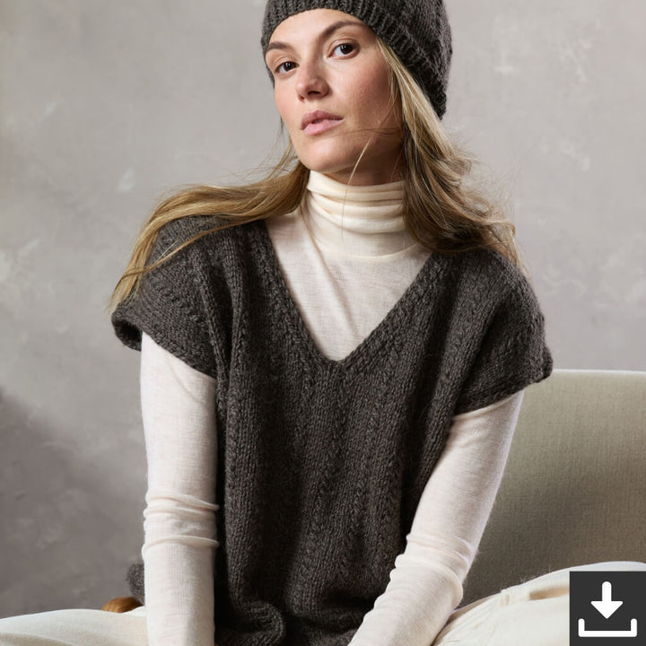 Lana Grossa Pattern Pullunder mit V-Ausschnitt Strickset - Lana Grossa (PDF) Lieblingsgarn