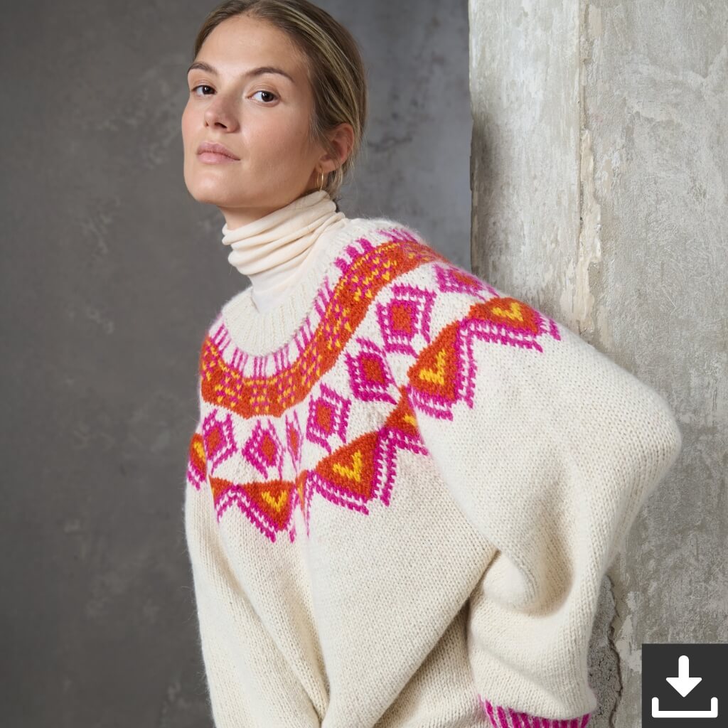 Lana Grossa Pattern Oversized Norweger-Pullover Strickset - Lana Grossa (PDF) Lieblingsgarn
