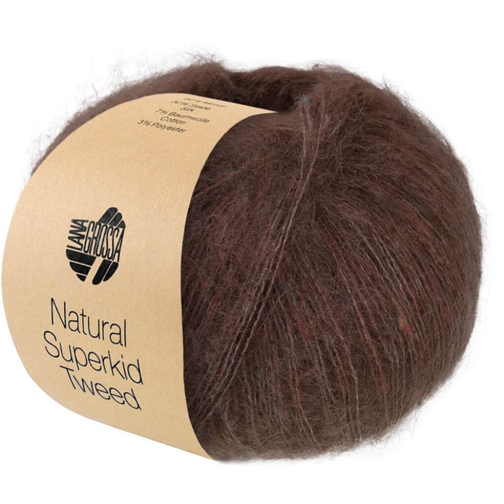 Lana Grossa Natural Superkid Tweed, Farbe 637 Nougat – Baumwolle, Mohair und Seide bei Lieblingsgarn