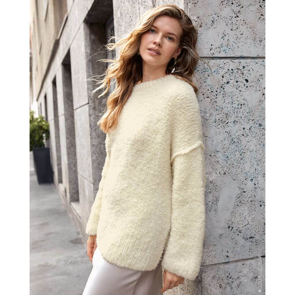 Oversized Pullover mit Seitenschlitz Strickanleitung - Lana Grossa (Heft)
