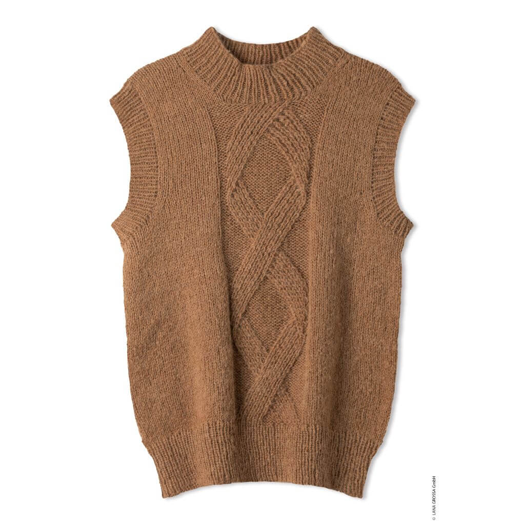 Lana Grossa Pullunder mit Zopfmuster Top-Down Strickanleitung - Lana Grossa (Heft) Lieblingsgarn