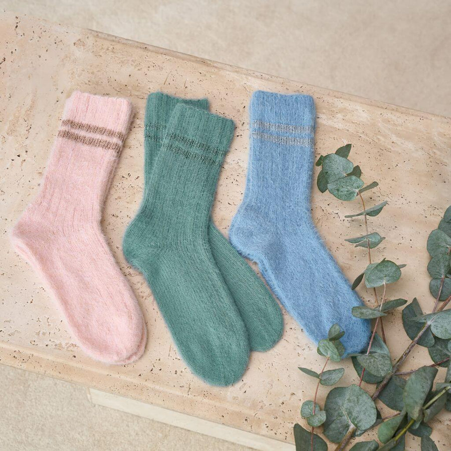 Lana Grossa Pattern Socken mit Glitzerstreifen Strickanleitung - Lana Grossa (Heft) Lieblingsgarn