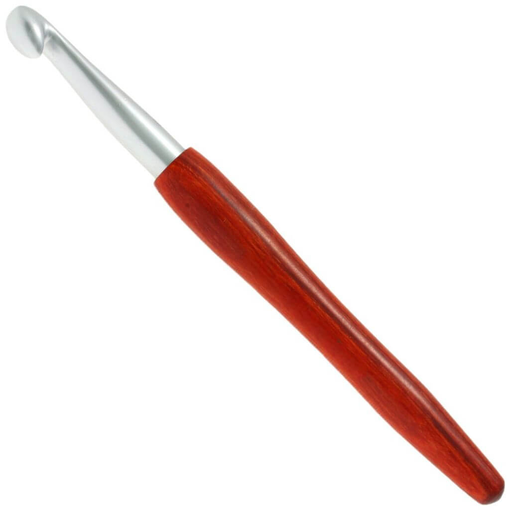 Lana Grossa 14 cm / 10,00 mm Lana Grossa Wollhäkelnadel mit Holz-Griff Lieblingsgarn
