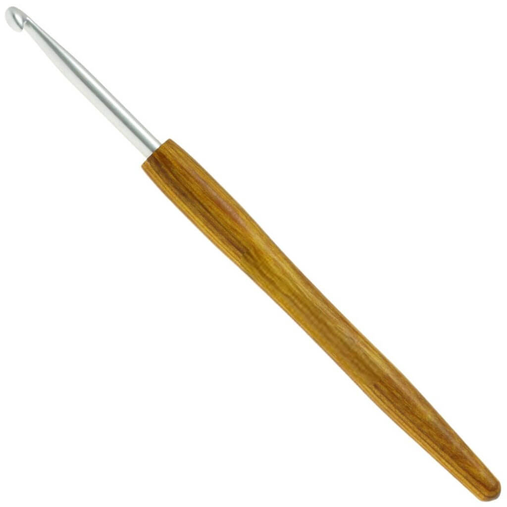 Lana Grossa 14 cm / 4,50 mm Lana Grossa Wollhäkelnadel mit Holz-Griff Lieblingsgarn
