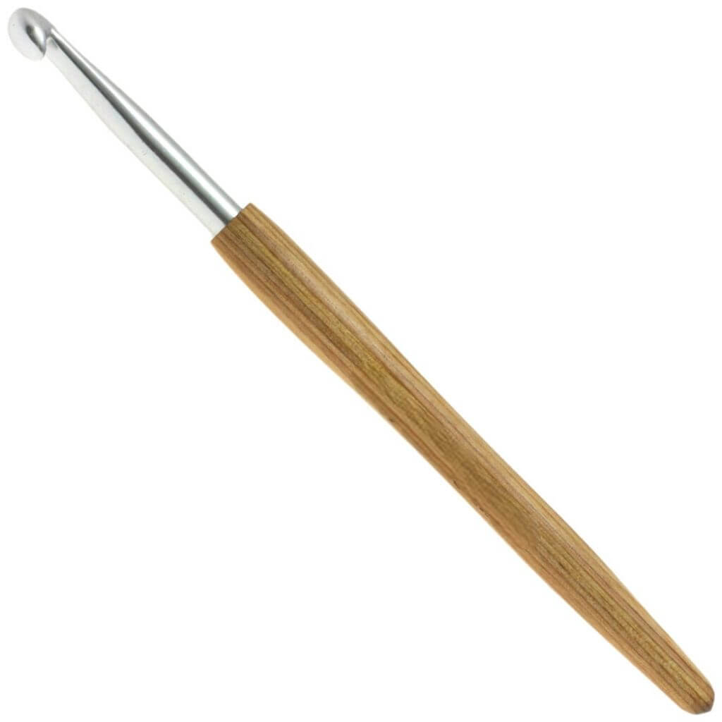 Lana Grossa 14 cm / 6,00 mm Lana Grossa Wollhäkelnadel mit Holz-Griff Lieblingsgarn