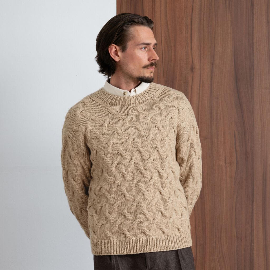 Zopfmuster Pullover Strickanleitung von Lana Grossa