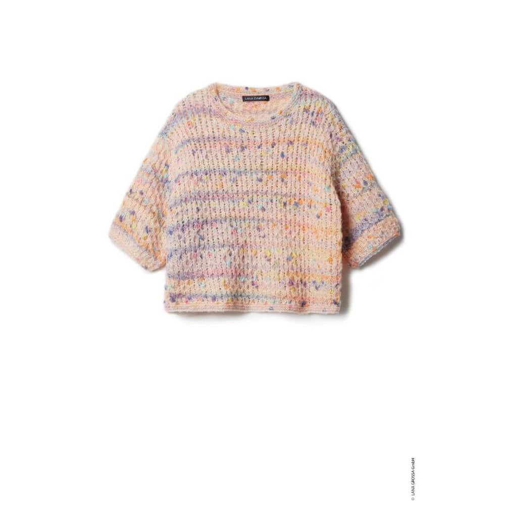 Lana Grossa Farbenfroher Kurzarm-Pullover Strickanleitung - Lana Grossa (Heft) Lieblingsgarn