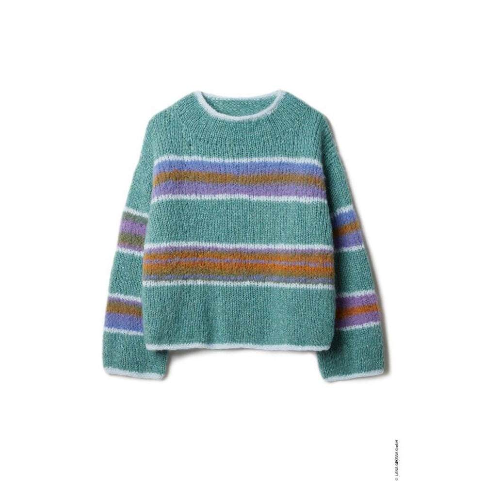 Lana Grossa Gestreifter Oversize Pullover Strickanleitung - Lana Grossa (Heft) Lieblingsgarn