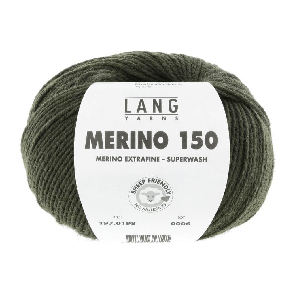 Lang Yarns 198 - Olive Dunkel Lang Yarns Merino 150 Lieblingsgarn
