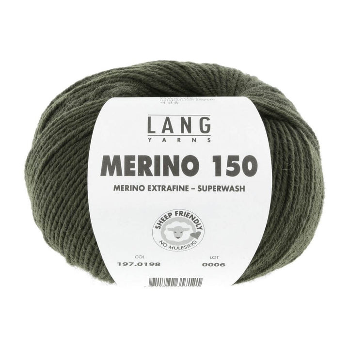 Lang Yarns 198 - Olive Dunkel Lang Yarns Merino 150 Lieblingsgarn