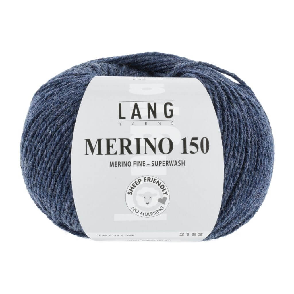 Lang Yarns Jeans Dunkel Mélange Lang Yarns Merino 150 Lieblingsgarn