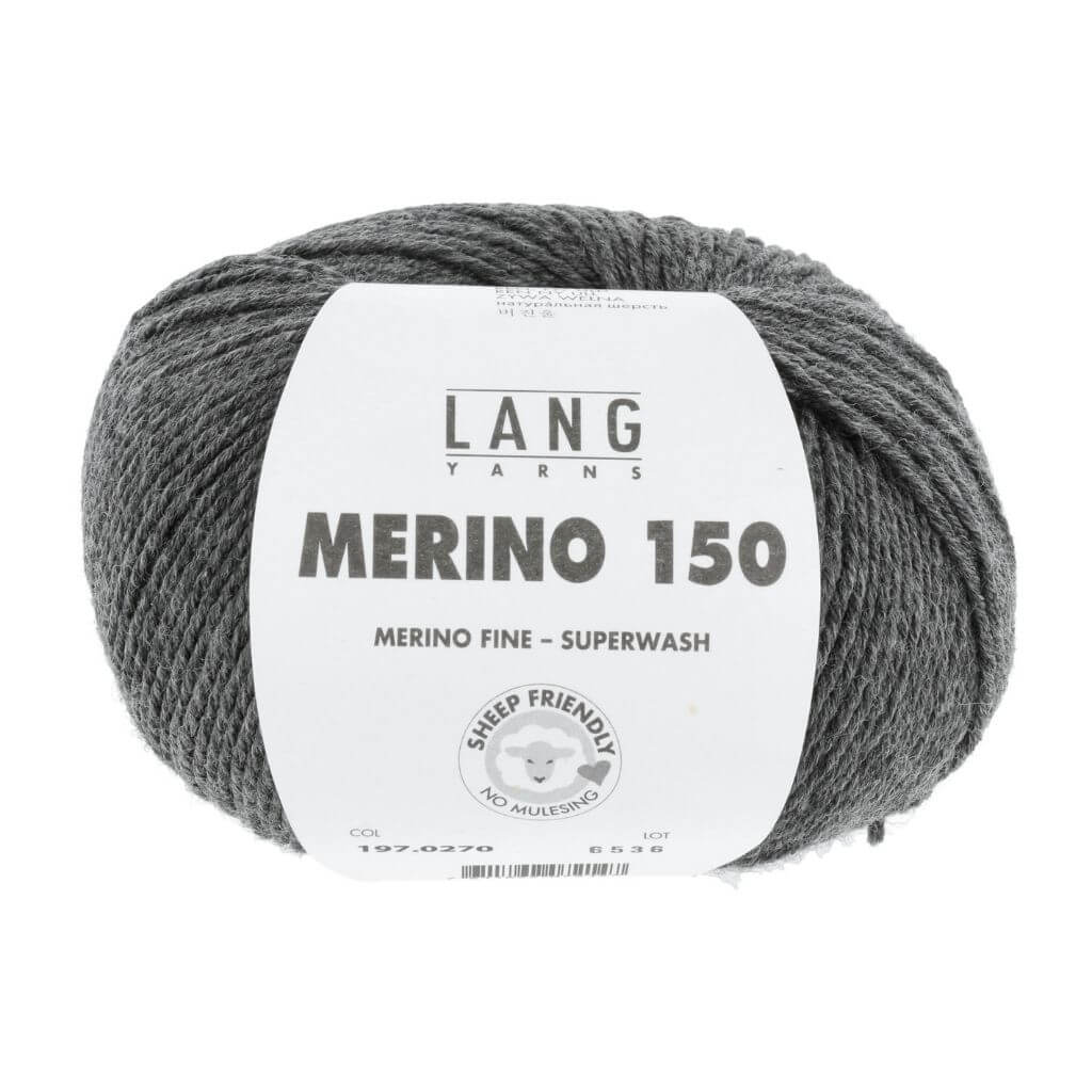 Lang Yarns Dunkelgrau Mélange Lang Yarns Merino 150 Lieblingsgarn
