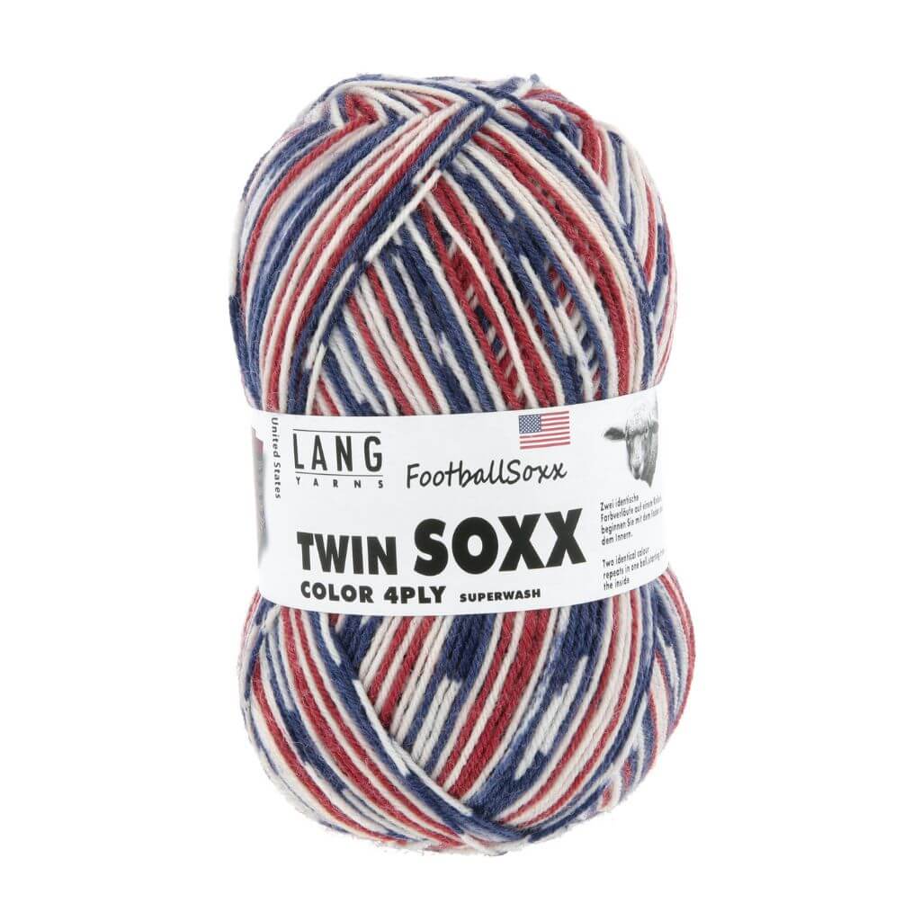 Lang Yarns 603 - Rot/Weiss/Blau 1158 Usa Lang Yarns Twin Soxx 4-Fach Lieblingsgarn