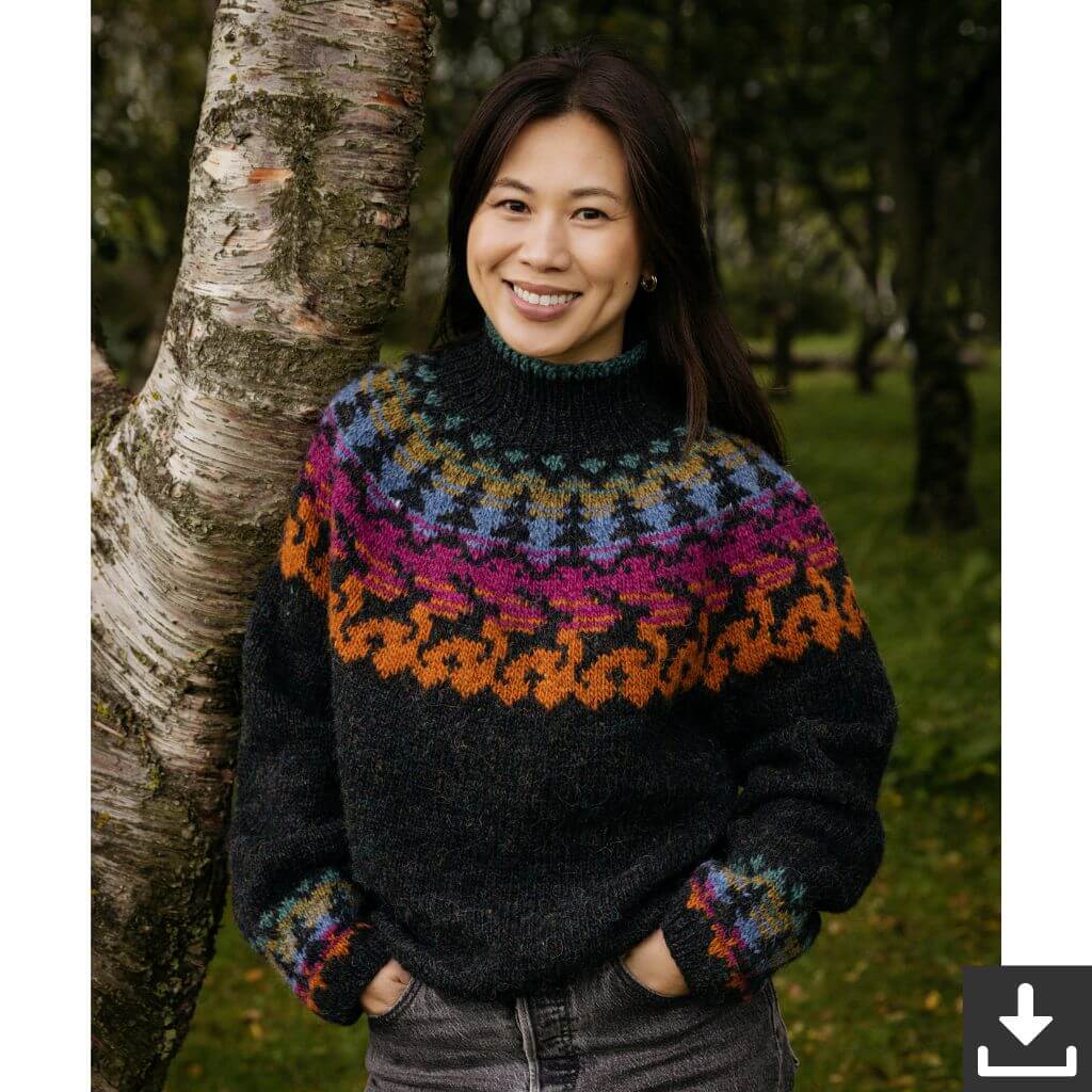 Lopi Pattern Rollkragenpullover Hreindýr í norðurljósum Strickanleitung - Lopi (PDF) Lieblingsgarn