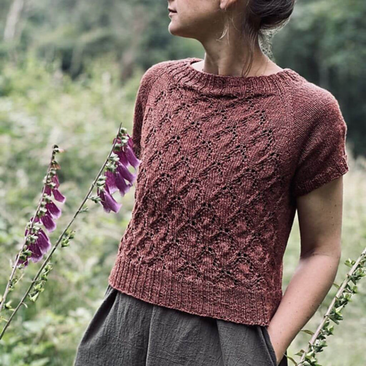 Inga Mallwitz Leichter Sommerpullover Lysande Tee Strickanleitung - Appelbanne Design (PFD) Lieblingsgarn