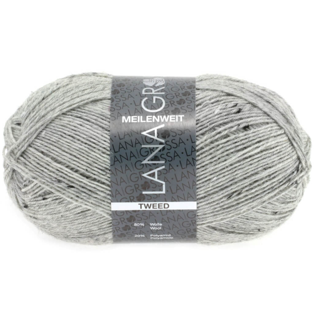 Lana Grossa 110 - Grau meliert Lana Grossa Meilenweit 100 Tweed Lieblingsgarn