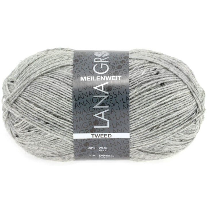 Lana Grossa 110 - Grau meliert Lana Grossa Meilenweit 100 Tweed Lieblingsgarn