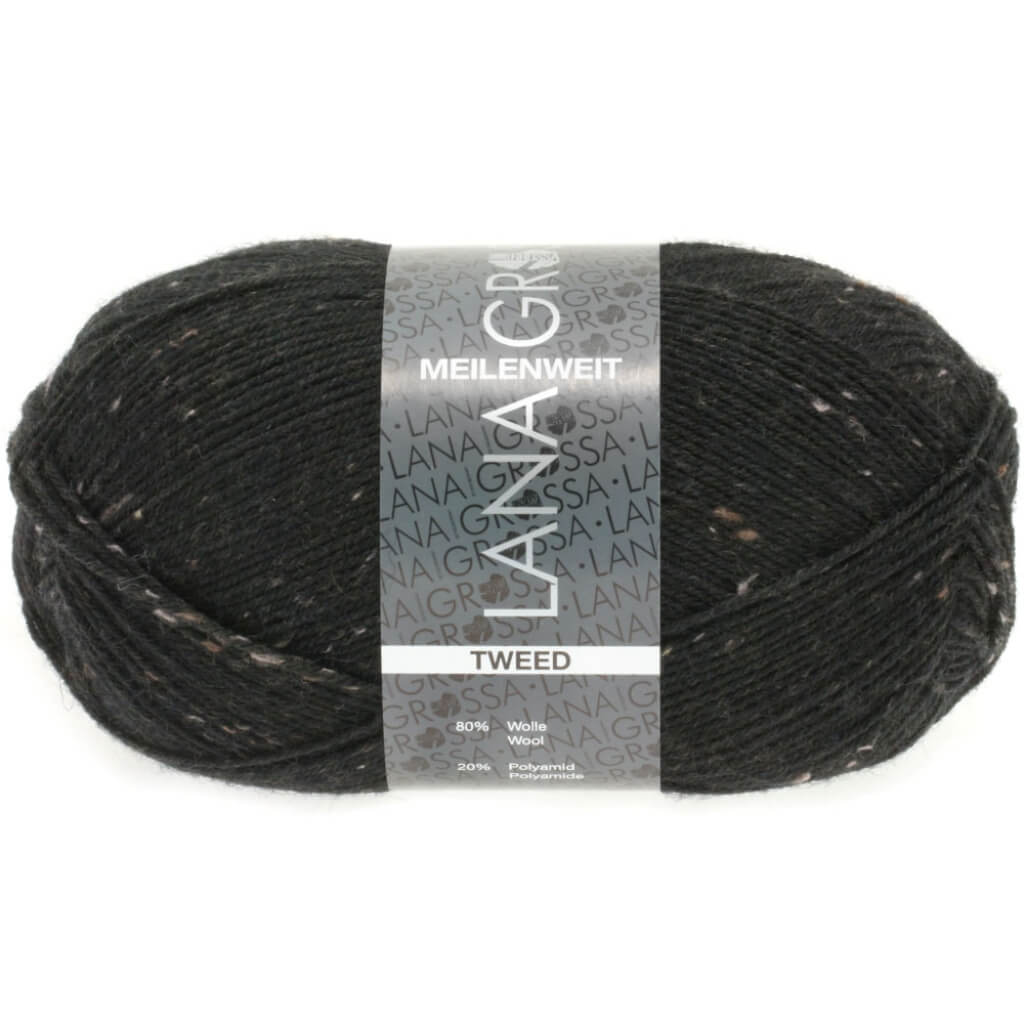 Lana Grossa 126 - Schwarz Lana Grossa Meilenweit 100 Tweed Lieblingsgarn