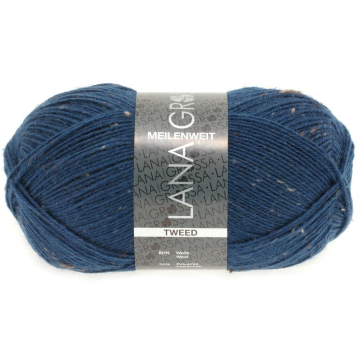 Lana Grossa 128 - dunkles Petrolblau Lana Grossa Meilenweit 100 Tweed Lieblingsgarn