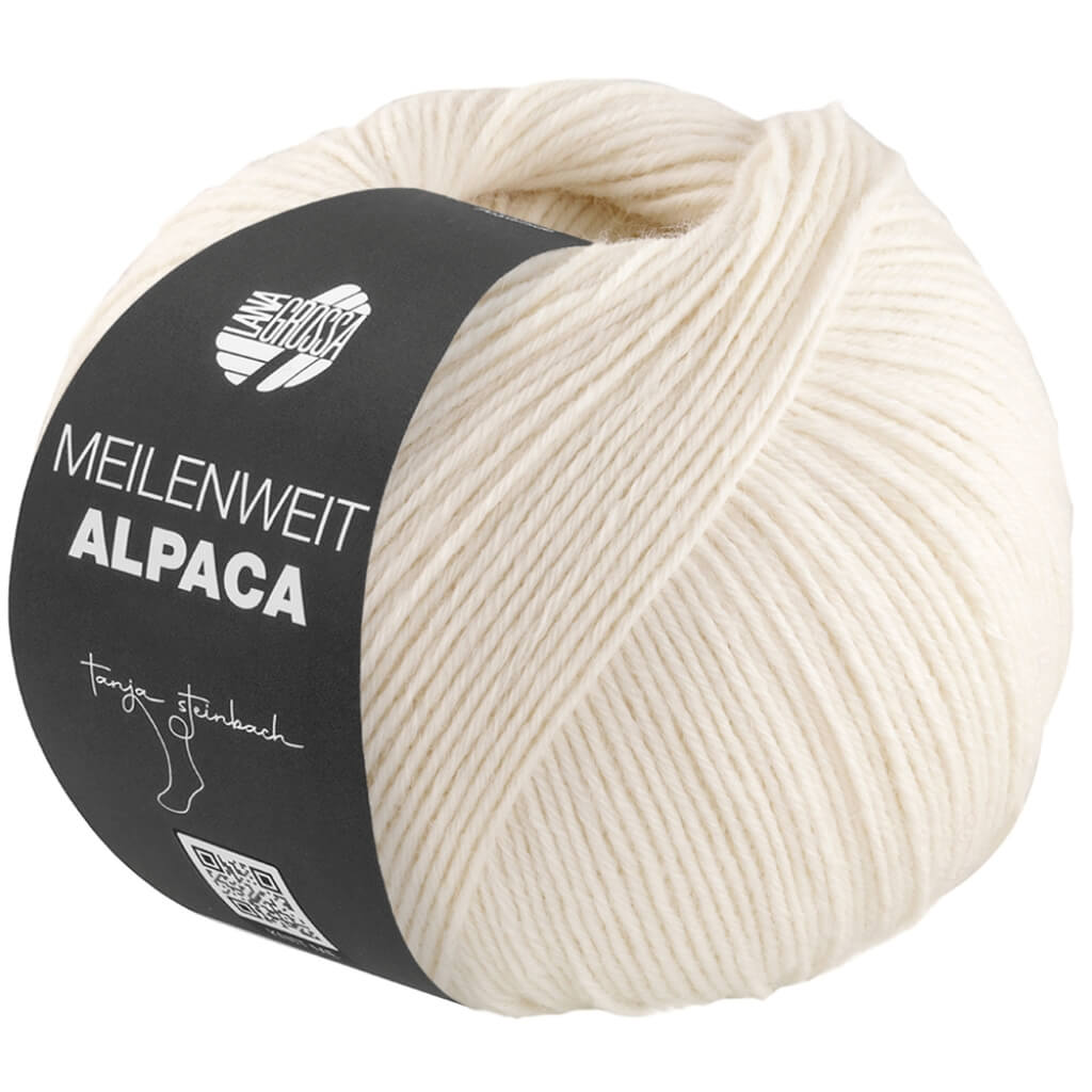 Lana Grossa 1009 - Creme Lana Grossa Meilenweit 6-fach Alpaca Uni Lieblingsgarn