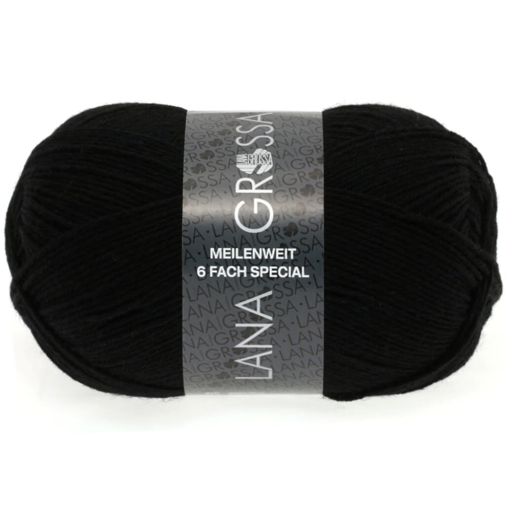 Lana Grossa 8814 - Schwarz Lana Grossa Meilenweit 6-fach 150 Unito Lieblingsgarn