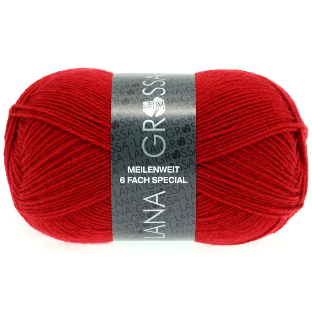 Lana Grossa 8966 - Rot Lana Grossa Meilenweit 6-fach 150 Unito Lieblingsgarn