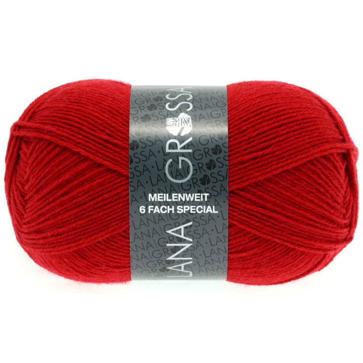 Lana Grossa 8966 - Rot Lana Grossa Meilenweit 6-fach 150 Unito Lieblingsgarn
