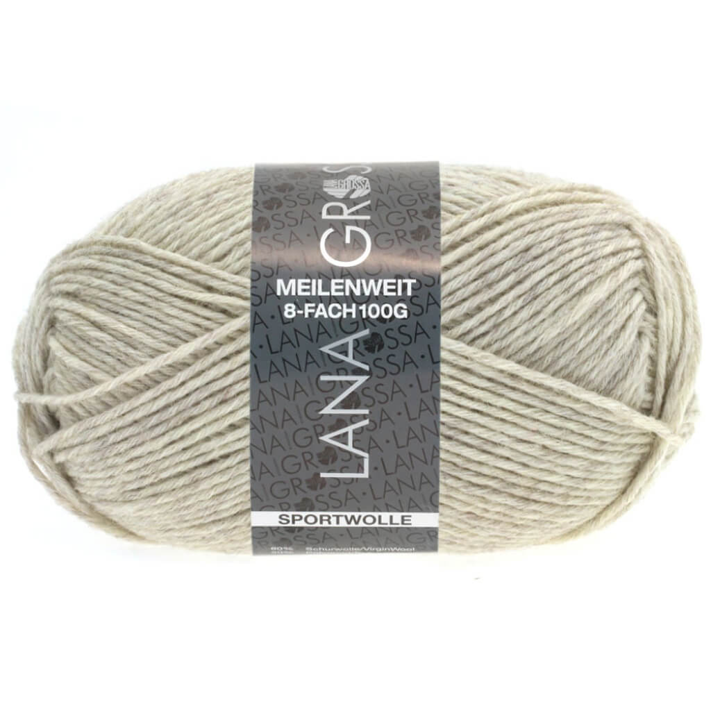 Lana Grossa 9661 - Beige Lana Grossa Meilenweit 8-fach Mélange Lieblingsgarn