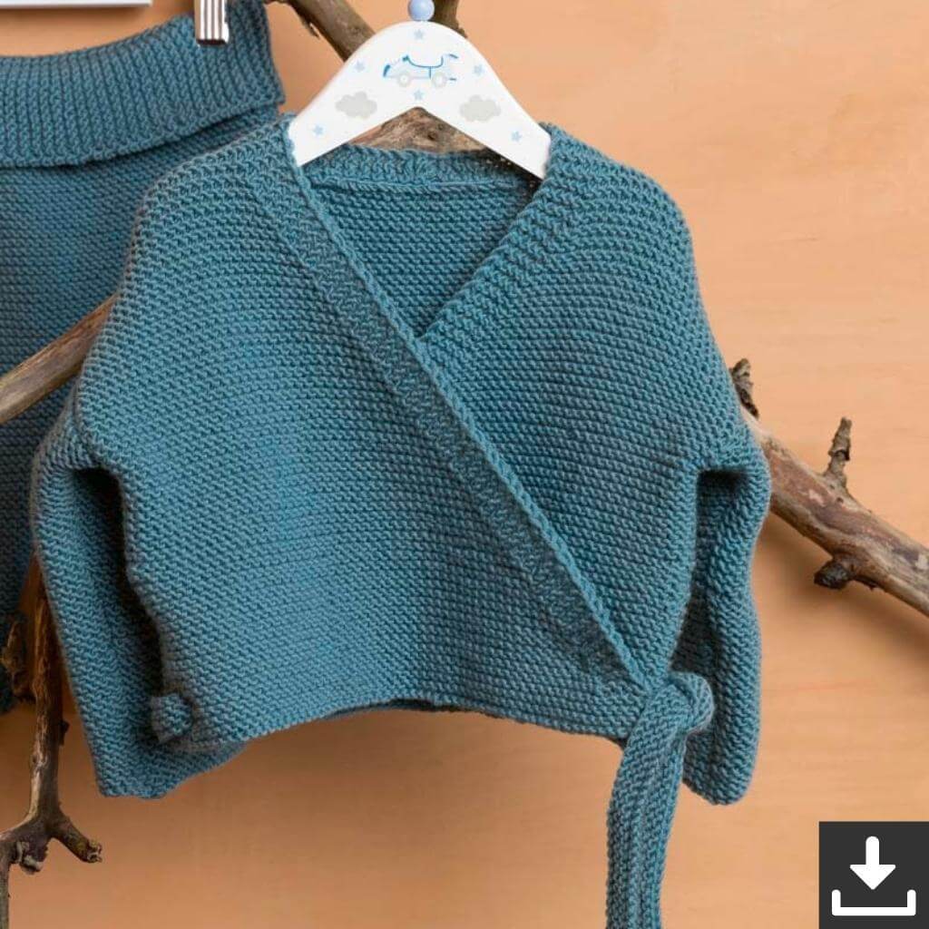 Lang Yarns Pattern Baby-Wickeljacke im Kraus-Rechts-Muster Strickanleitung - Lang Yarns (PDF) Lieblingsgarn