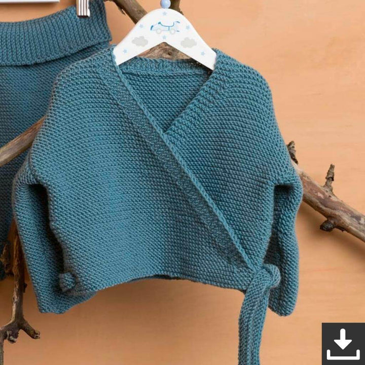 Lang Yarns Pattern Baby-Wickeljacke im Kraus-Rechts-Muster Strickanleitung - Lang Yarns (PDF) Lieblingsgarn