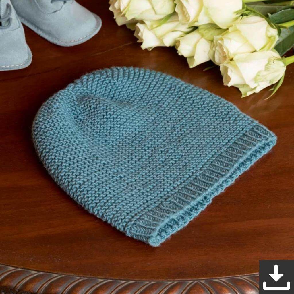 Lang Yarns Pattern Babymütze im Kraus-Rechts-Muster Strickanleitung - Lang Yarns (PDF) Lieblingsgarn